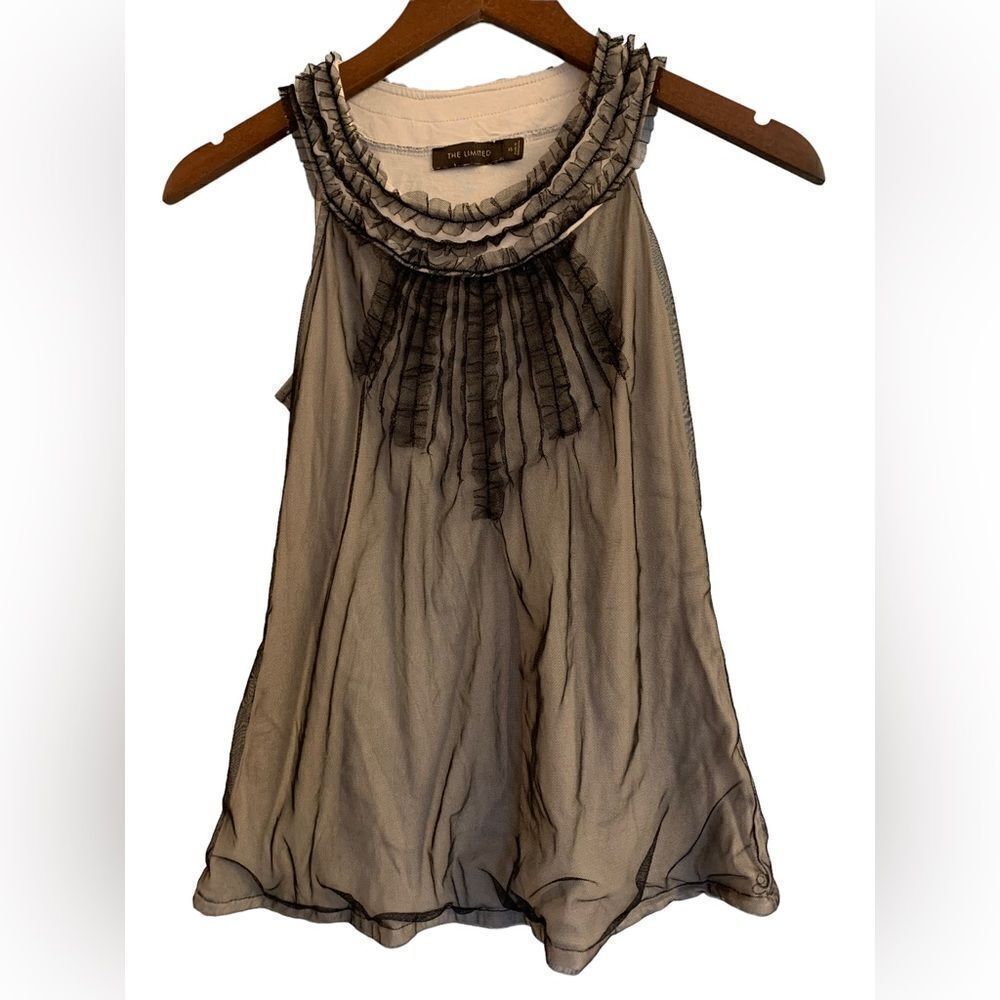 The Limited Tank Top Black Tulle Overlay XS